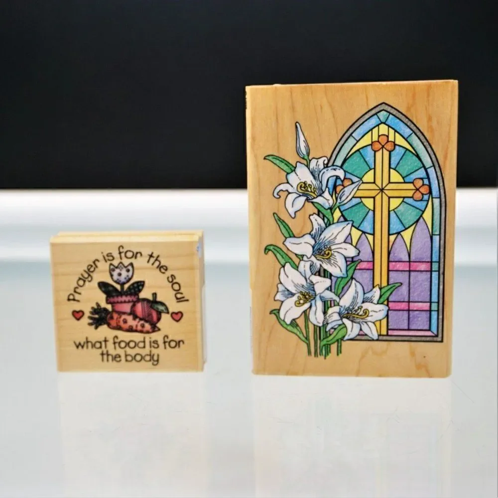 Easter Stamps Religious Prayer For The Soul And Easter Window Rubber Stamps